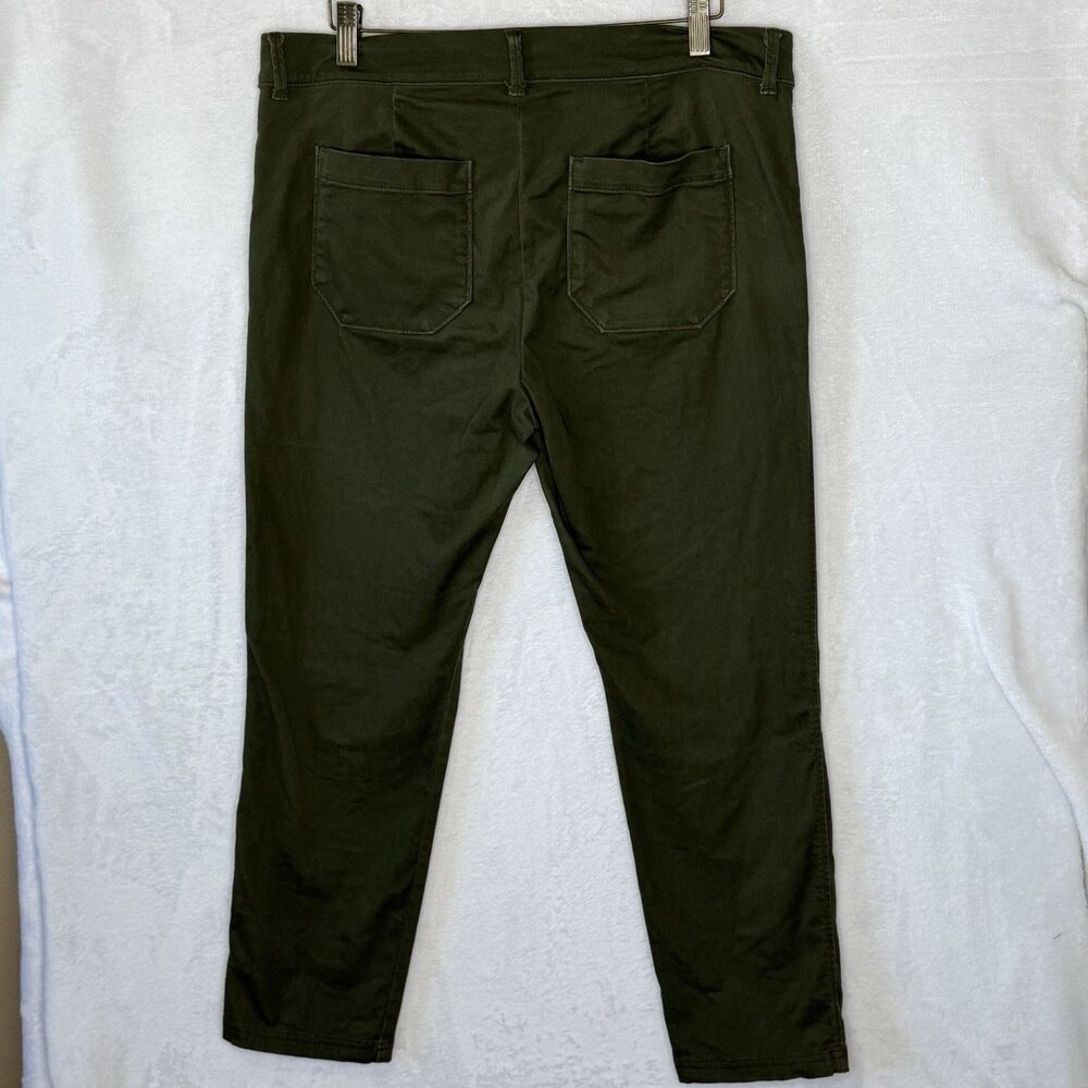 Old Navy Pixie Sateen Pants Women's 10 Tapered Ankle Stretch Olive Green Casual - Picture 8 of 16